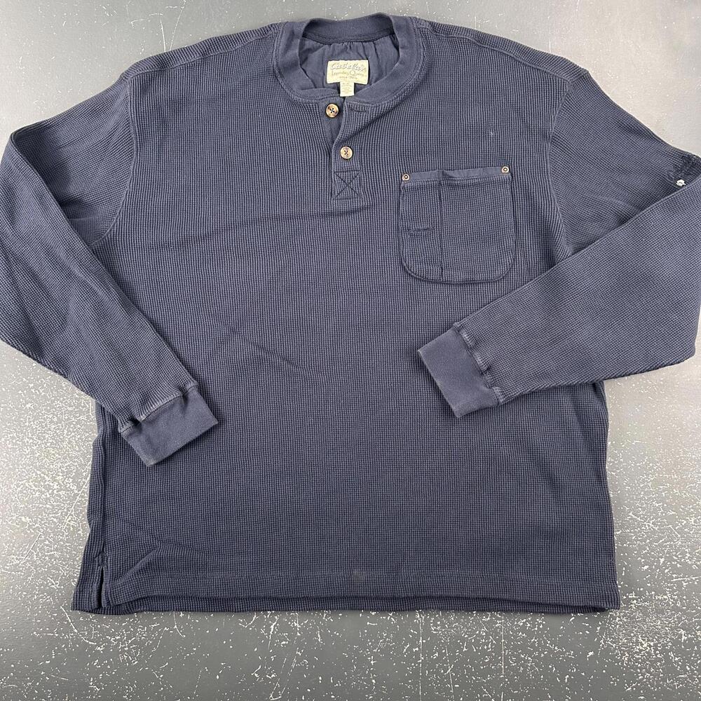 VTG Y2K Cabelas Thermal Henley Shirt Men XL Waffle Knit Pocket Utility Roughneck